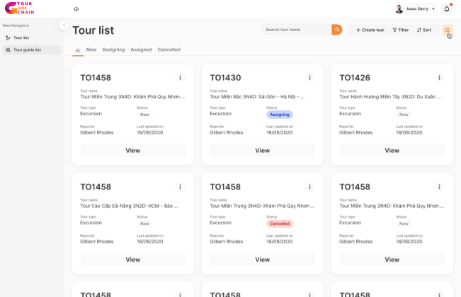 Manage tours