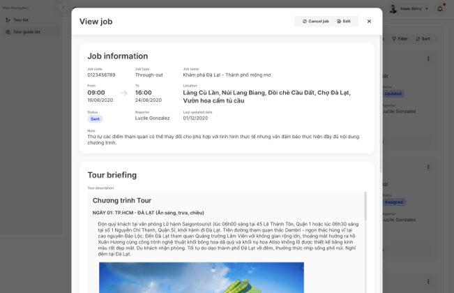 Manage tours